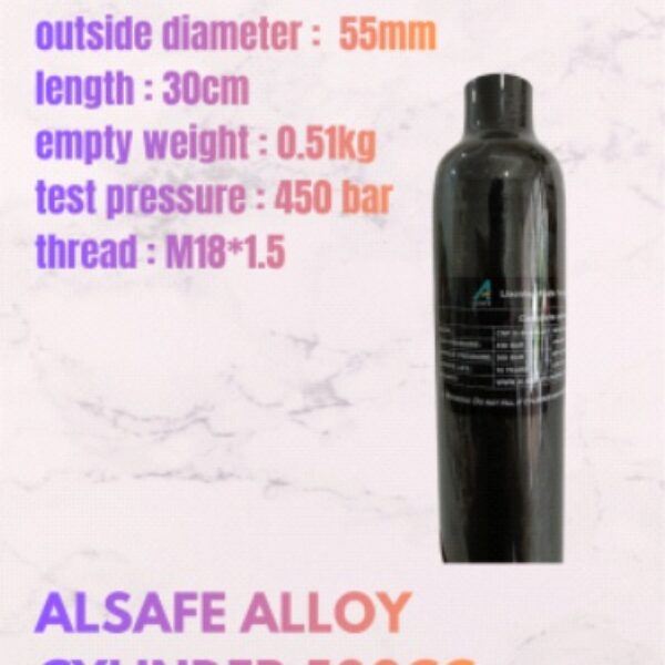 Tabung Alsafe Scuba Mini komposit 500cc OD55 Drat M18